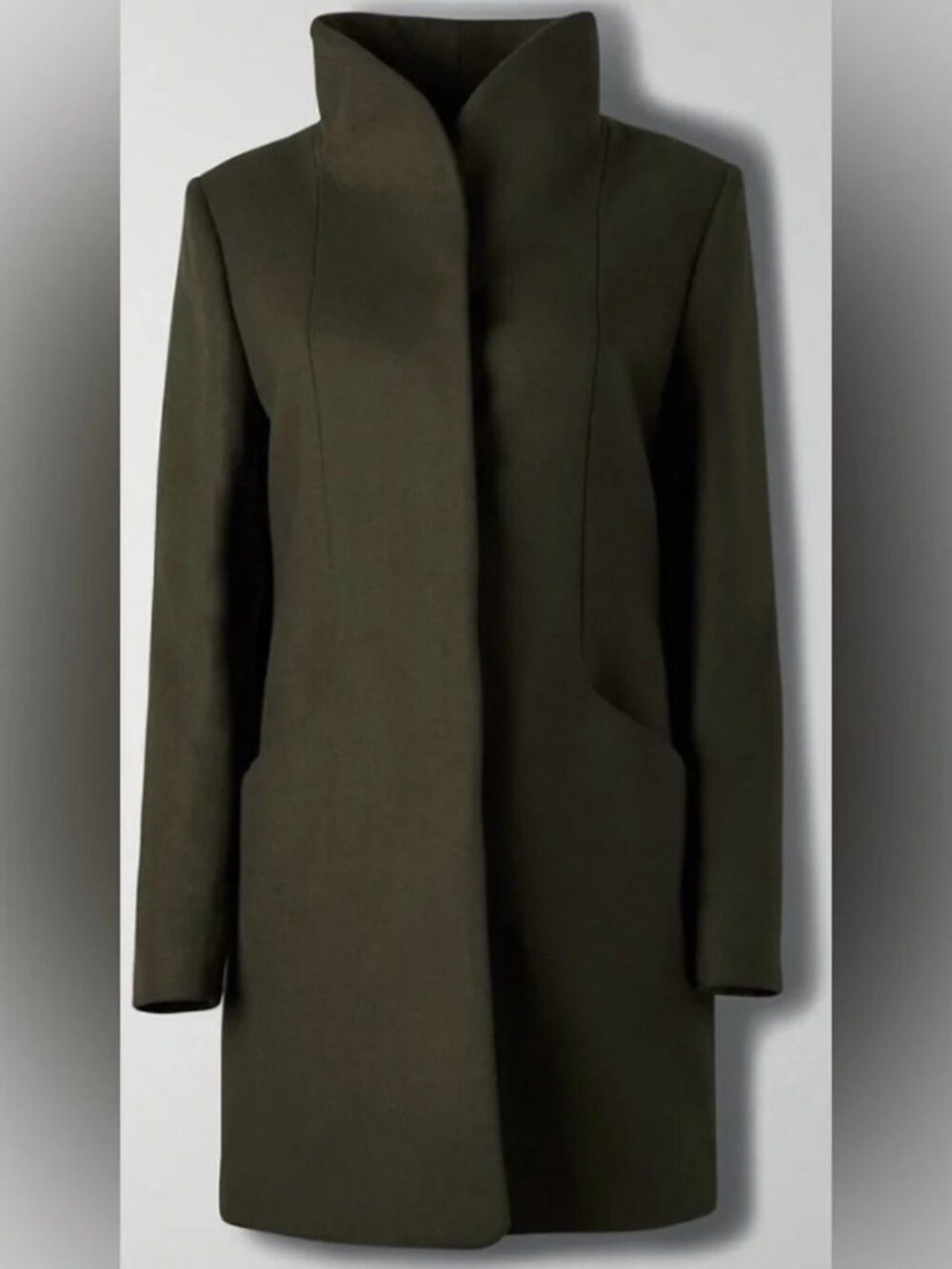 Aritzia Wilfred Olive Cocoon Coat Small